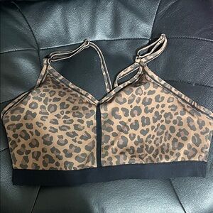 Nike Leopard Print Sports Bra & Leggings Set - Brown and Black